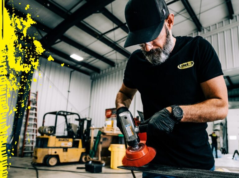 Polishing truck parts