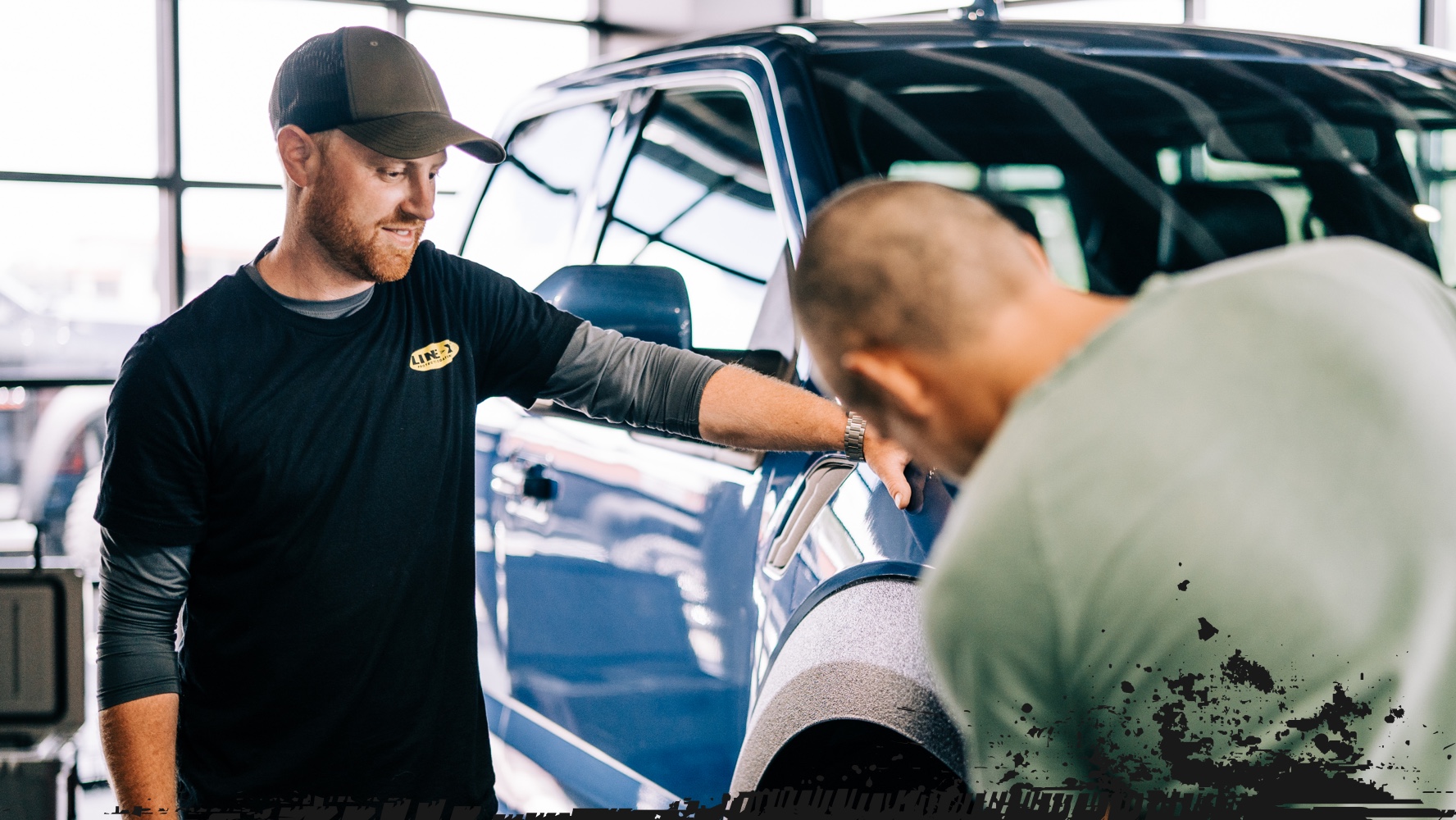 Overseeing work on a truck